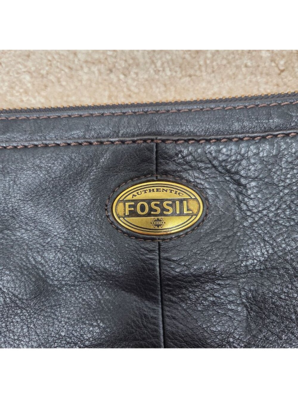 Fossil Explorer Blue Black Leather Crossbody Bag Shoulder Purse Women's - Picture 3 of 7
